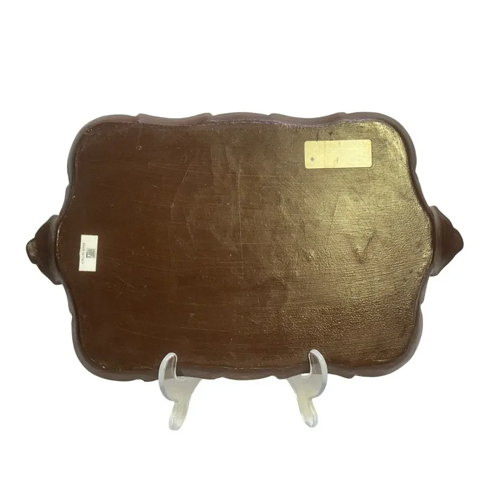 Labrazel Florentine Wooden Hollywood Regency Art Nouveau Tray Made in Italy